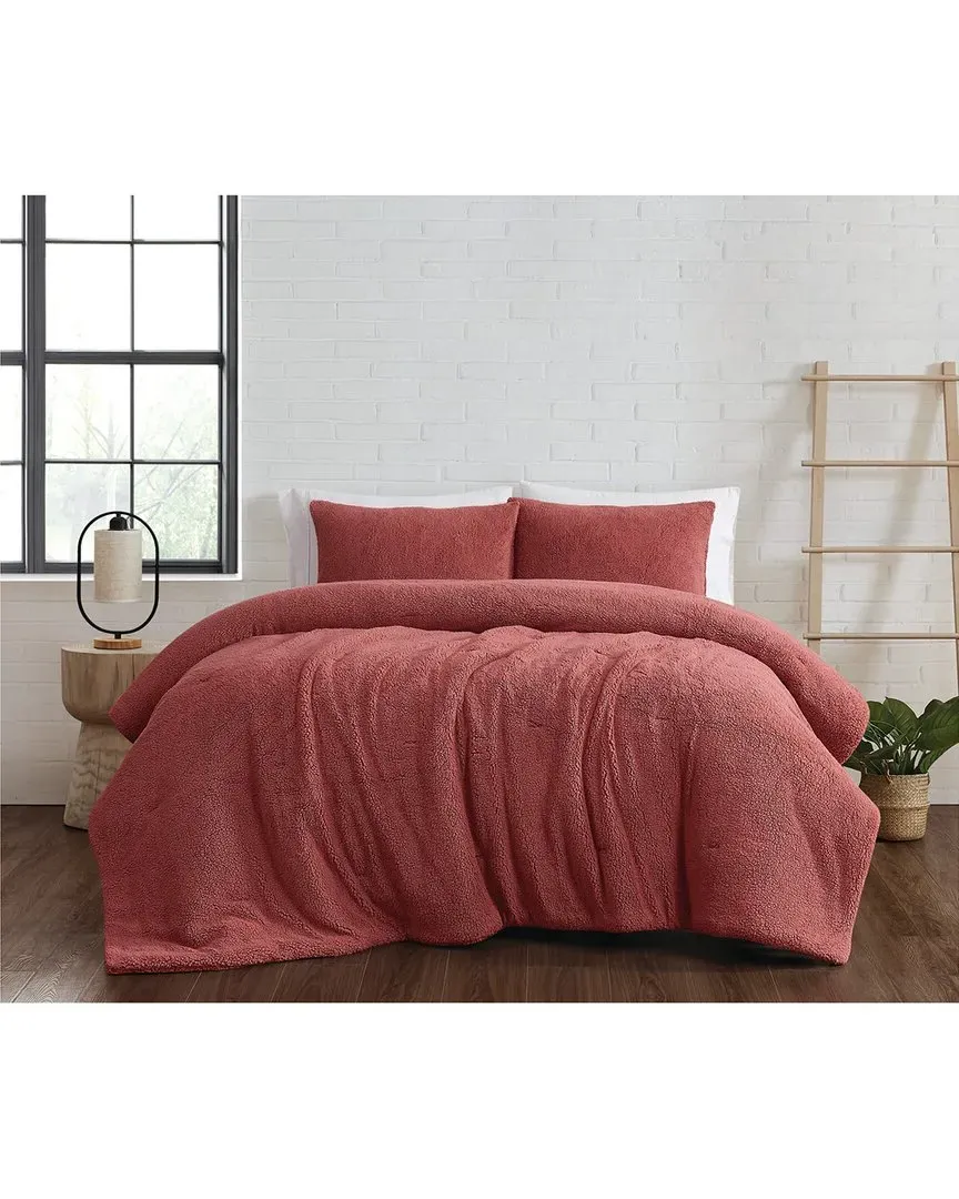 Marshmallow Sherpa Comforter Set - Dusty Rose, Polyester
