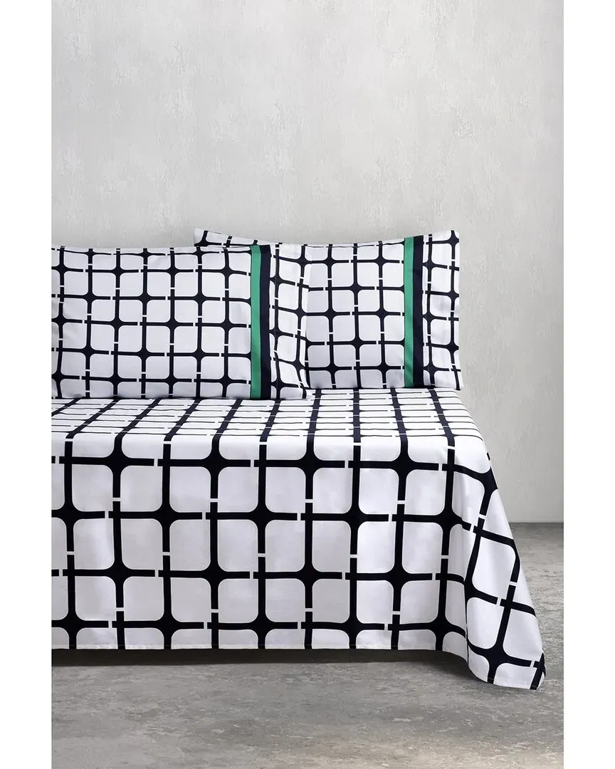 Broken Square Cotton Sateen Sheet Set - Navy image