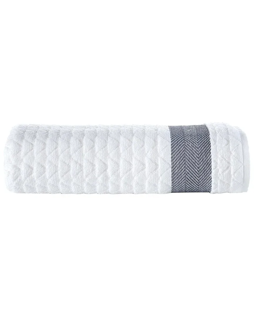 Herringbone Bath Sheet - White, Turkish Cotton image