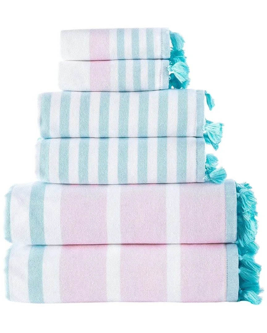 Turkish Pesthemal 6Pc Towel Set - Pink image