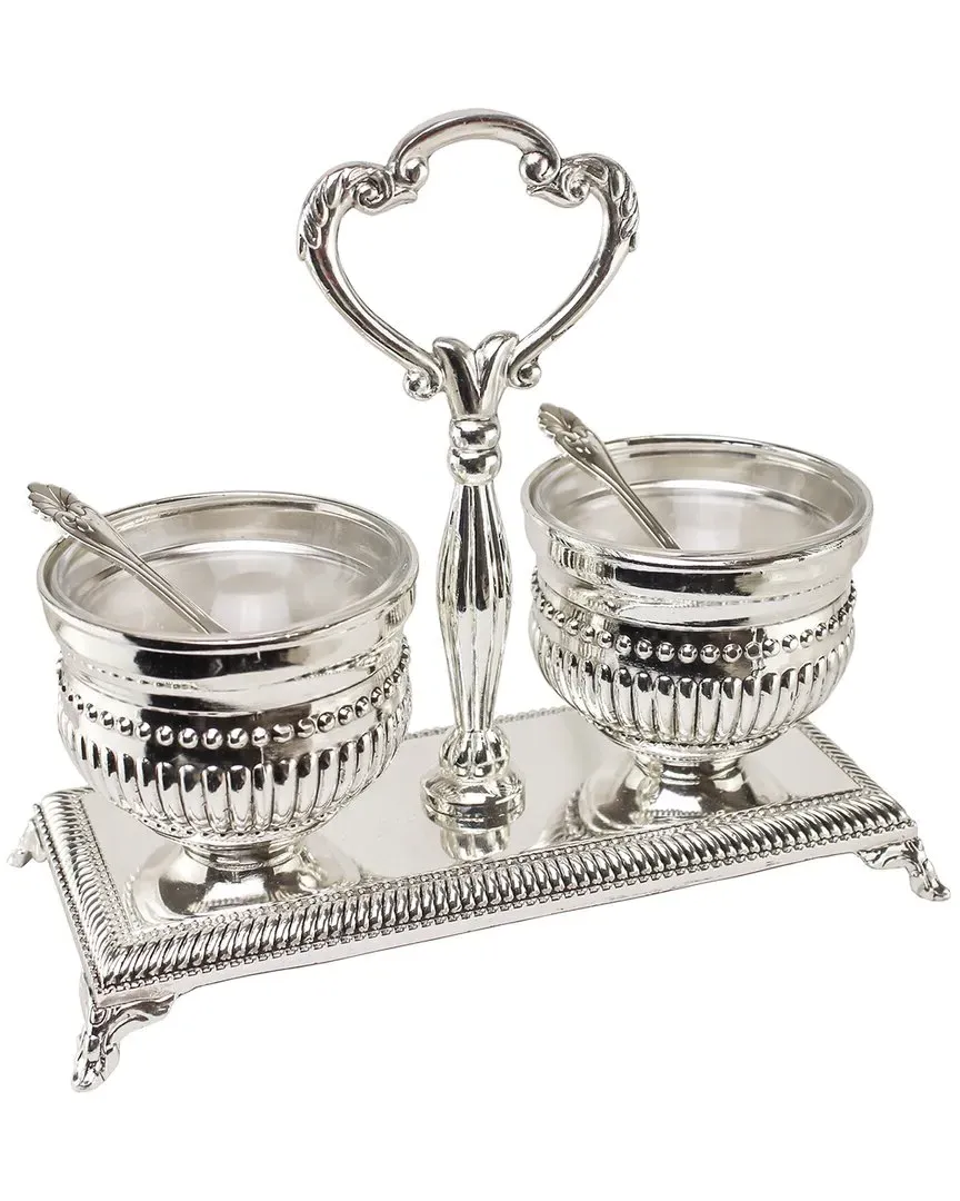 Salt Holder with Tray - Metal image