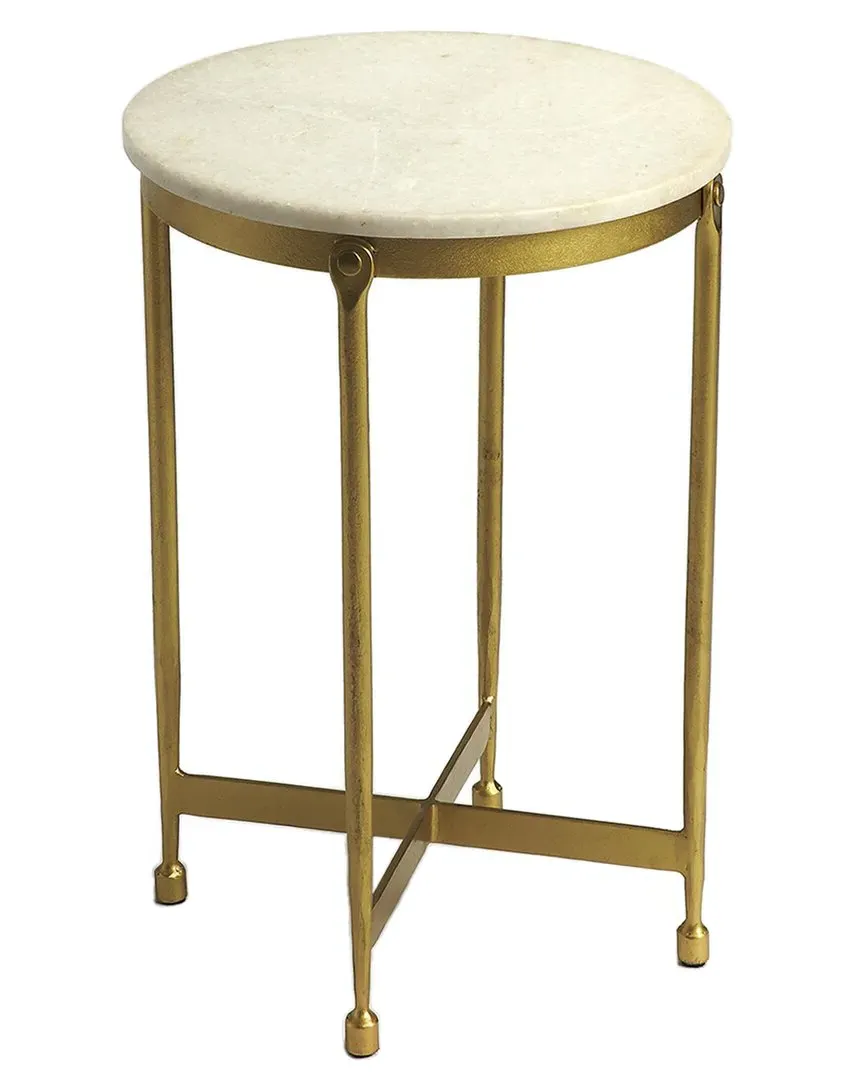 Claypool Round Marble Accent Table - Gold image