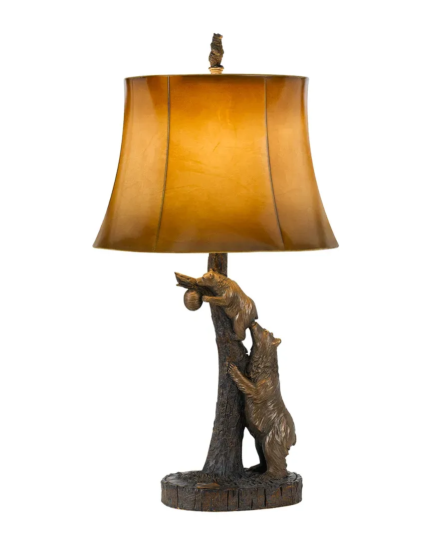 3-Way Bear Resin Table Lamp - Antique Bronze