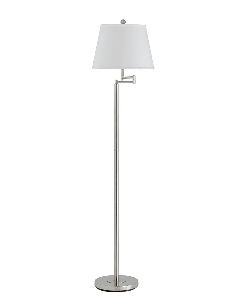 Calighting Andros 3-Way Swing Arm Floor Lamp - Brushed Steel
