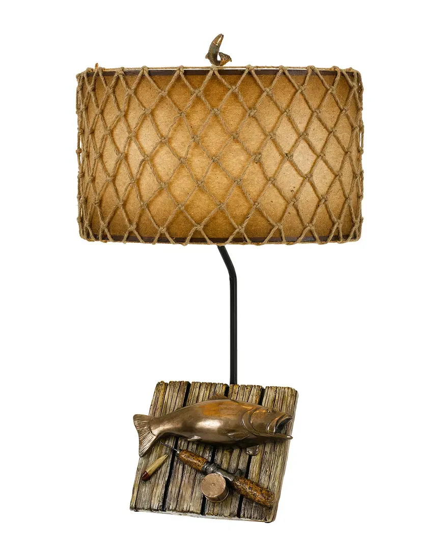 Fishing Resin Table Lamp - Cast Bronze