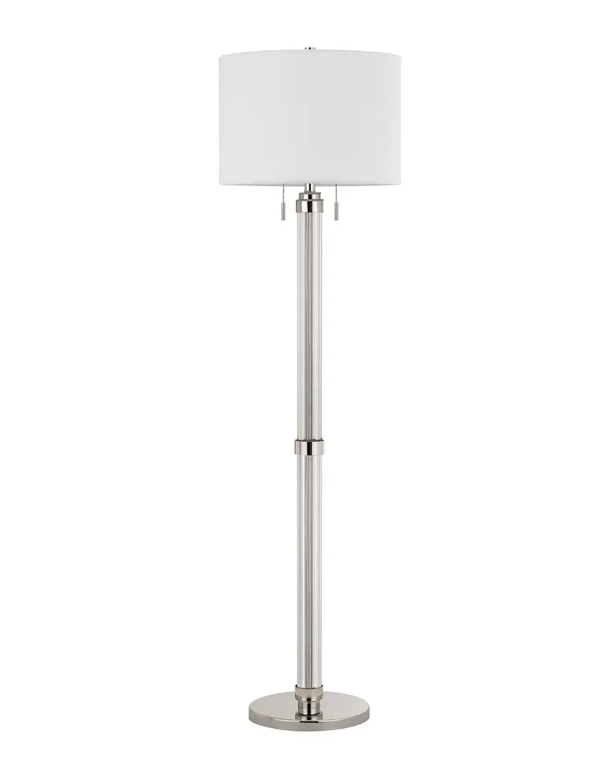 Metal and Acrylic Tube Floor Lamp - Brushed Steel