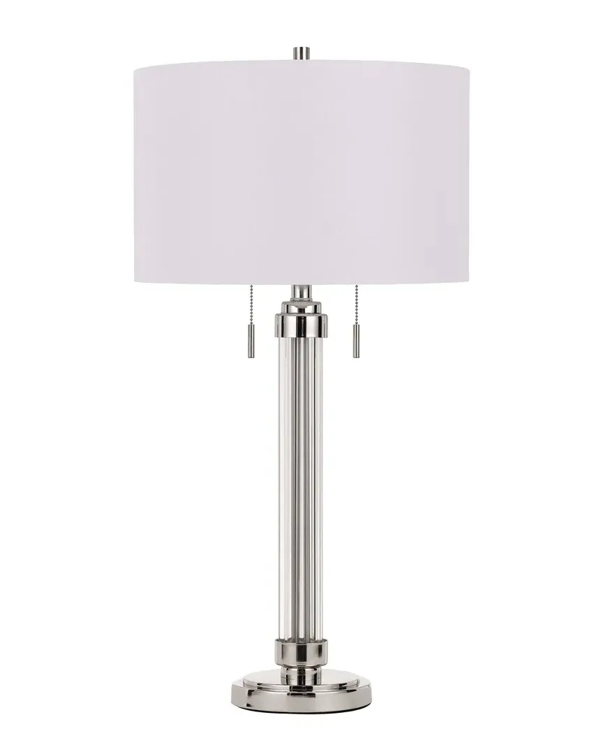 Metal and Acrylic Tube Table Lamp - Brushed Steel