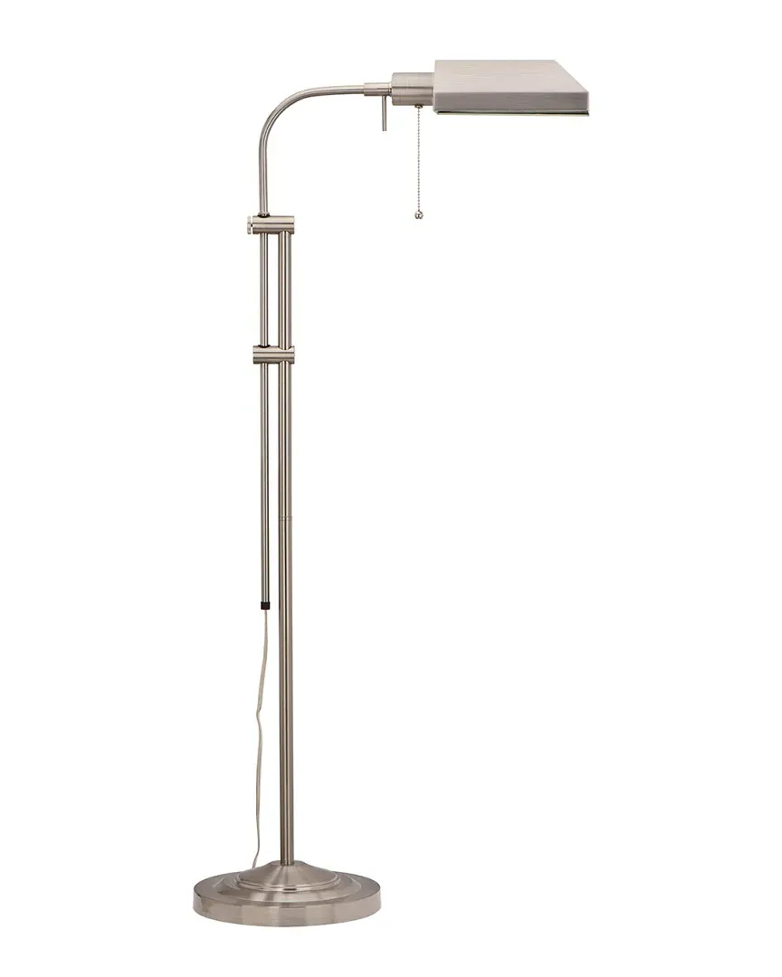 Pharmacy Floor Lamp with Adjustable Pole - Brushed Steel