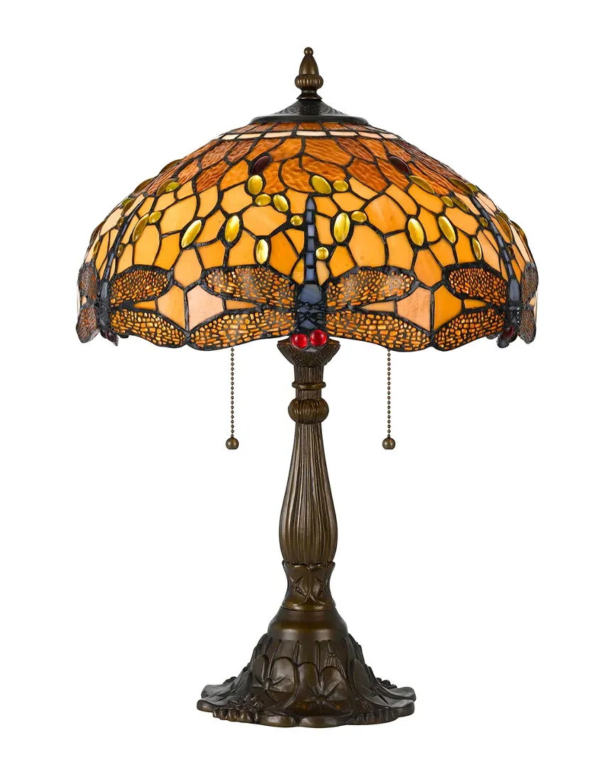 Tiffany Table Lamp - Antique Brass, Zinc