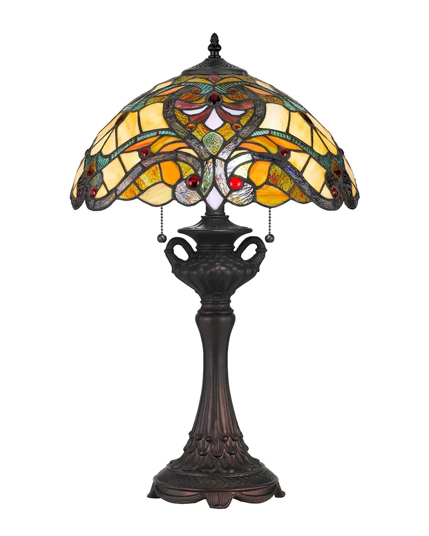 Tiffany Table Lamp - Multi Glass, Resin