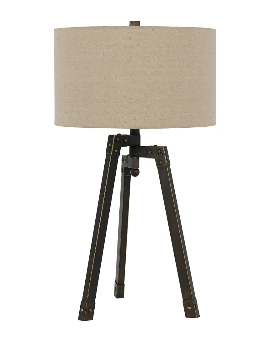 Tripod Table Lamp - Iron, Linen image