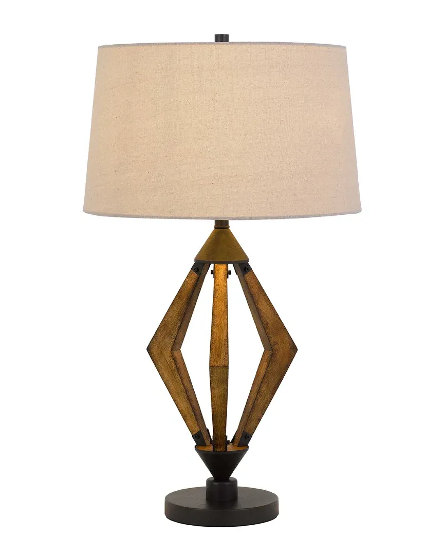 Valence Metal and Pine Wood Table Lamp - Black