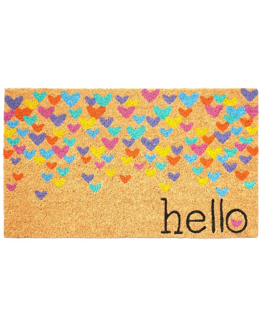 Colorful Hearts Doormat - Natural, Coir image