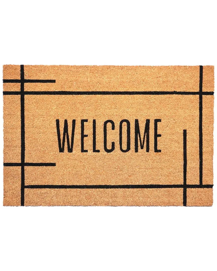 Natural Welcome Doormat - Black, Coir image