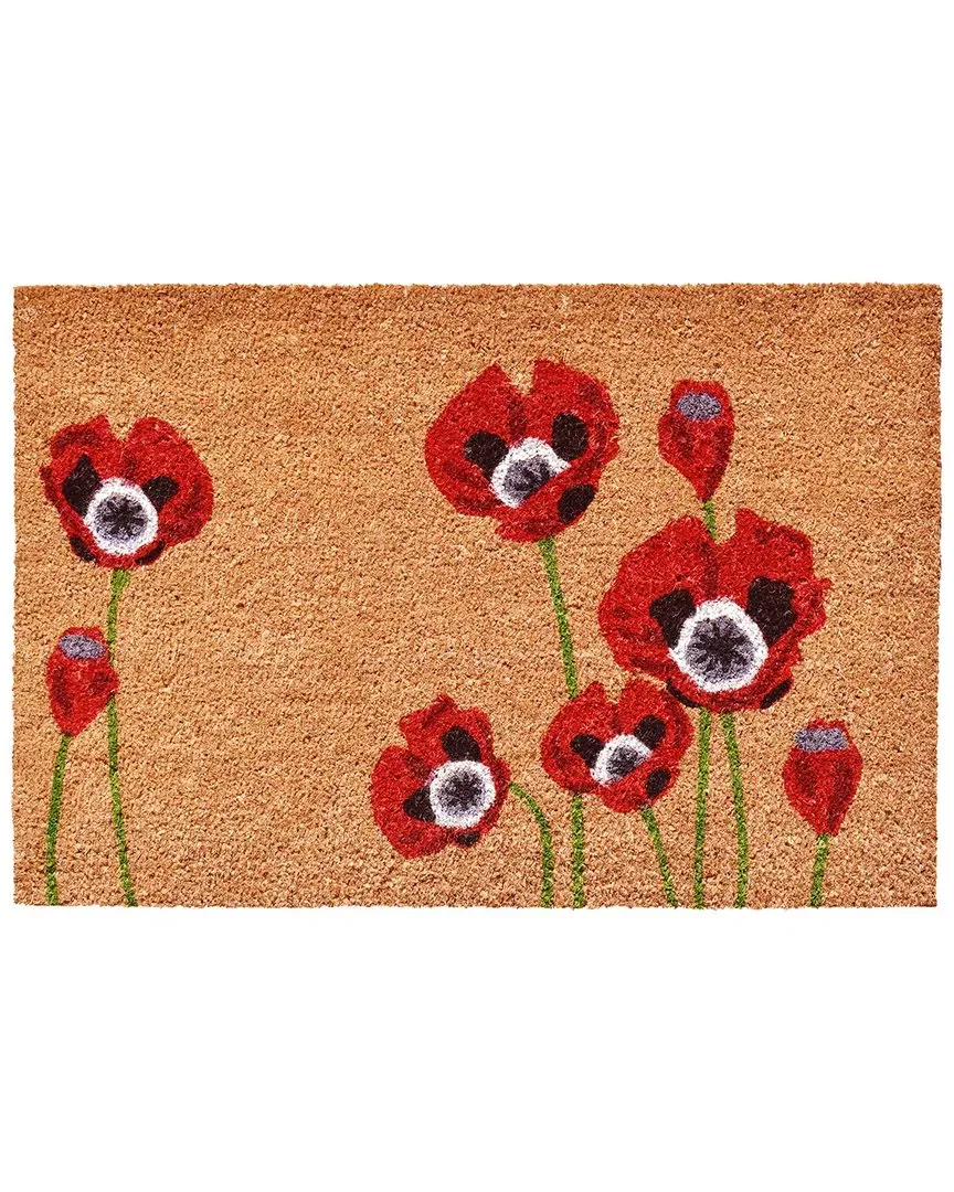 Red Poppies Doormat - Natural, Coir image