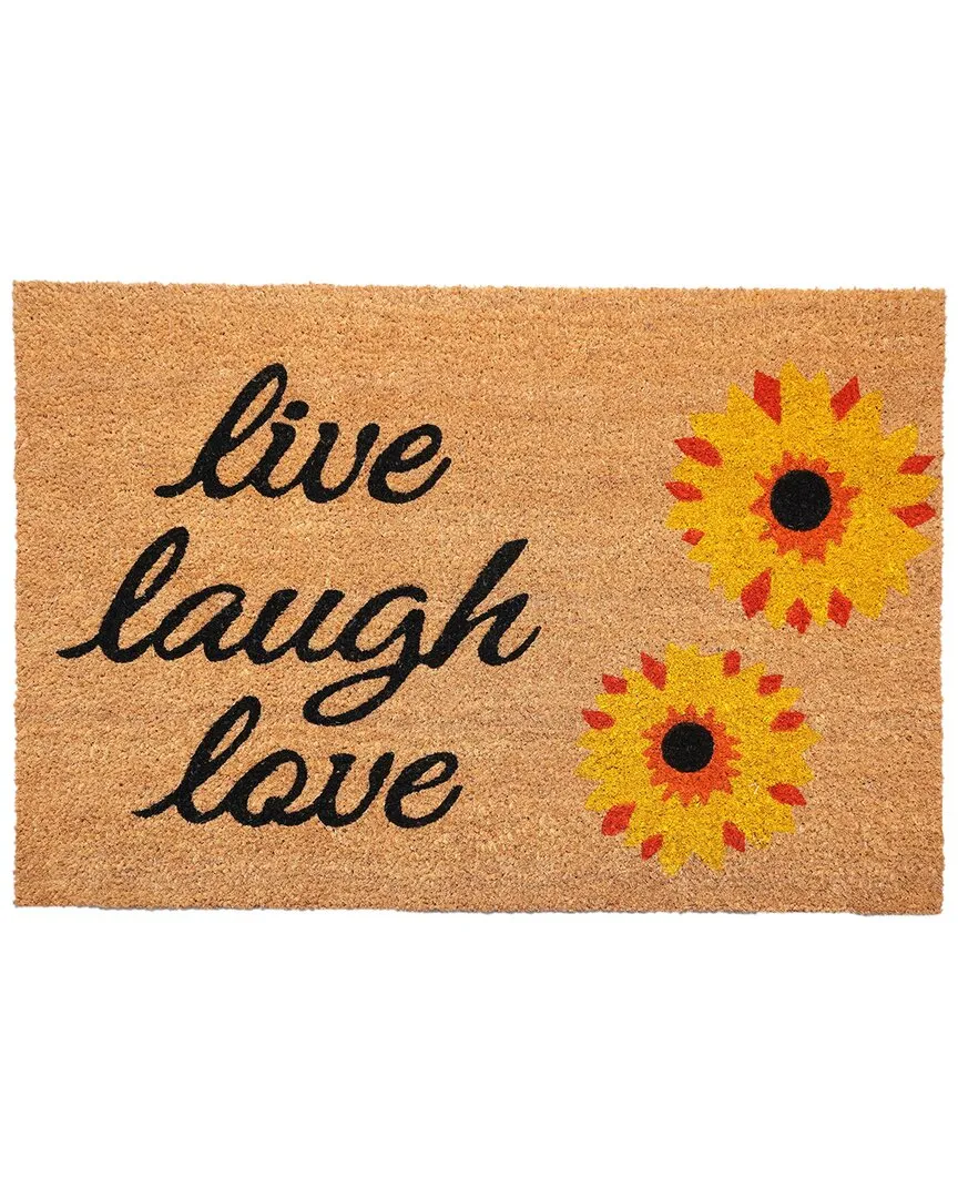 Sunflower Live Laugh Love Doormat - Multicolor, Coir image