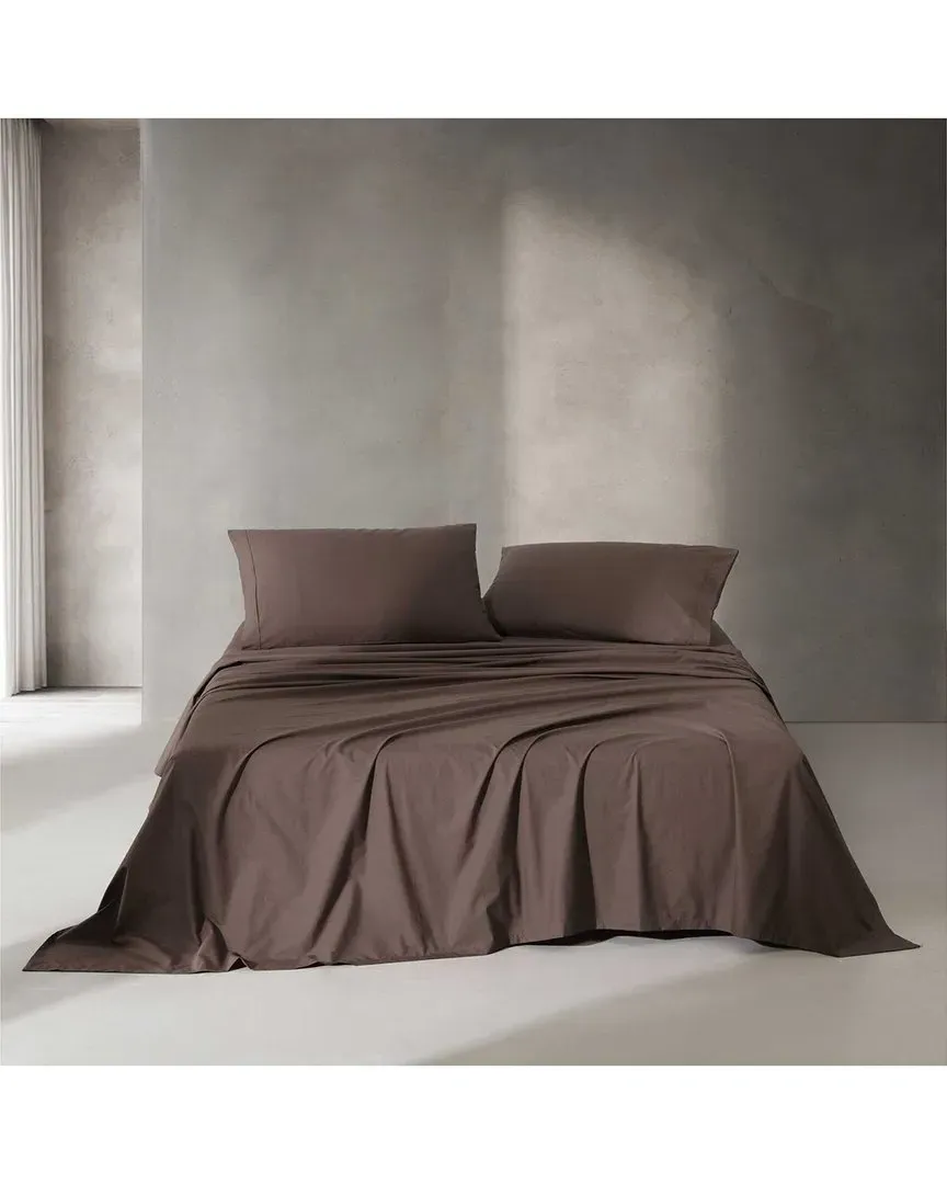 200 Thread Count Washed Percale Sheet Set - Brown, Cotton