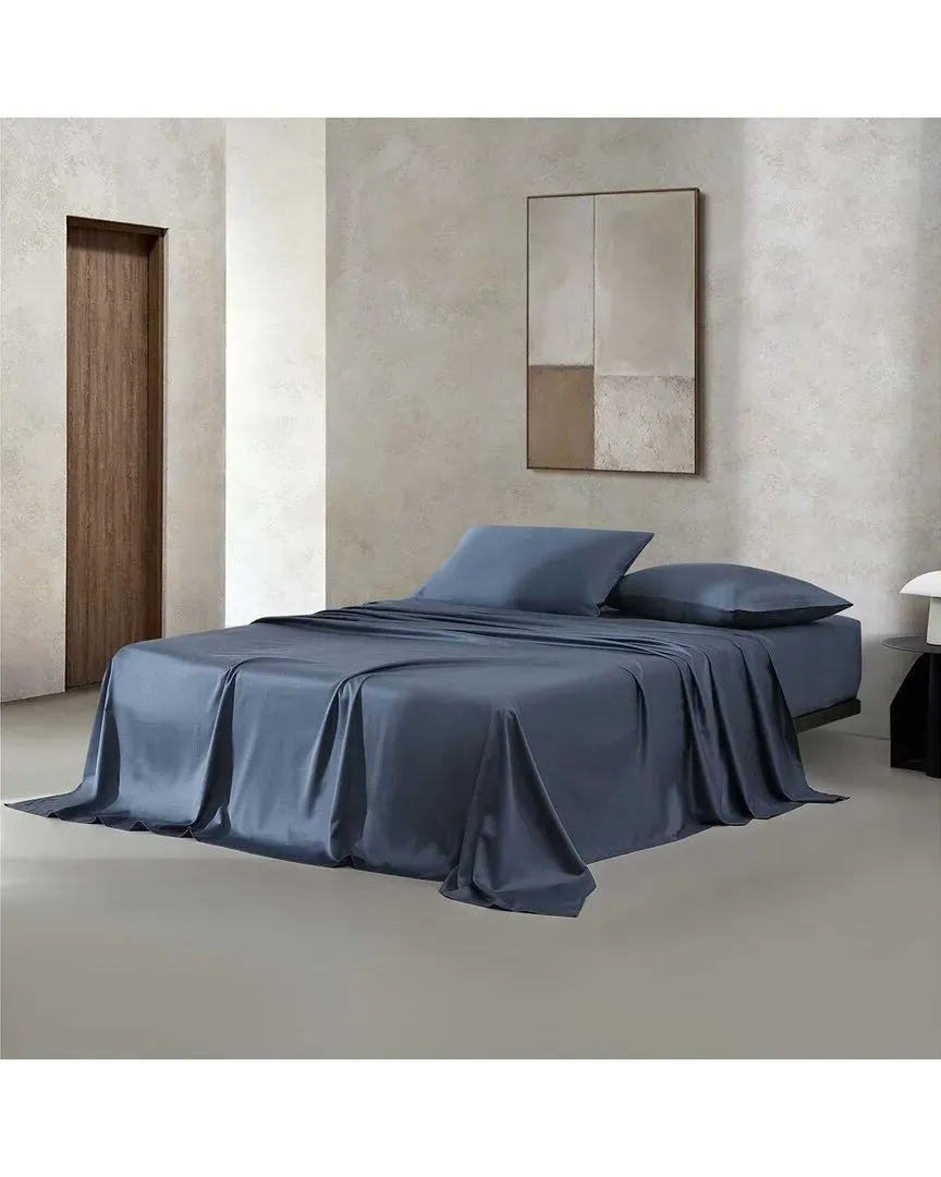 300 Thread Count Organic Earth King Size Sheet Set - Midnight Blue, Cotton