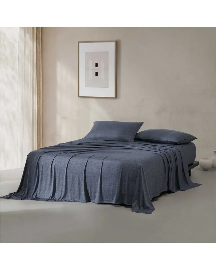 Cotton Melange Tencel Jersey Sheet Set - Indigo