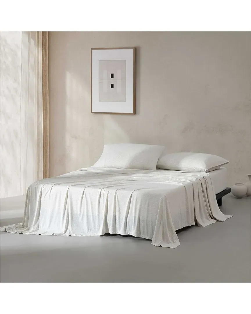Cotton Melange Tencel Jersey Sheet Set - Ivory Grey