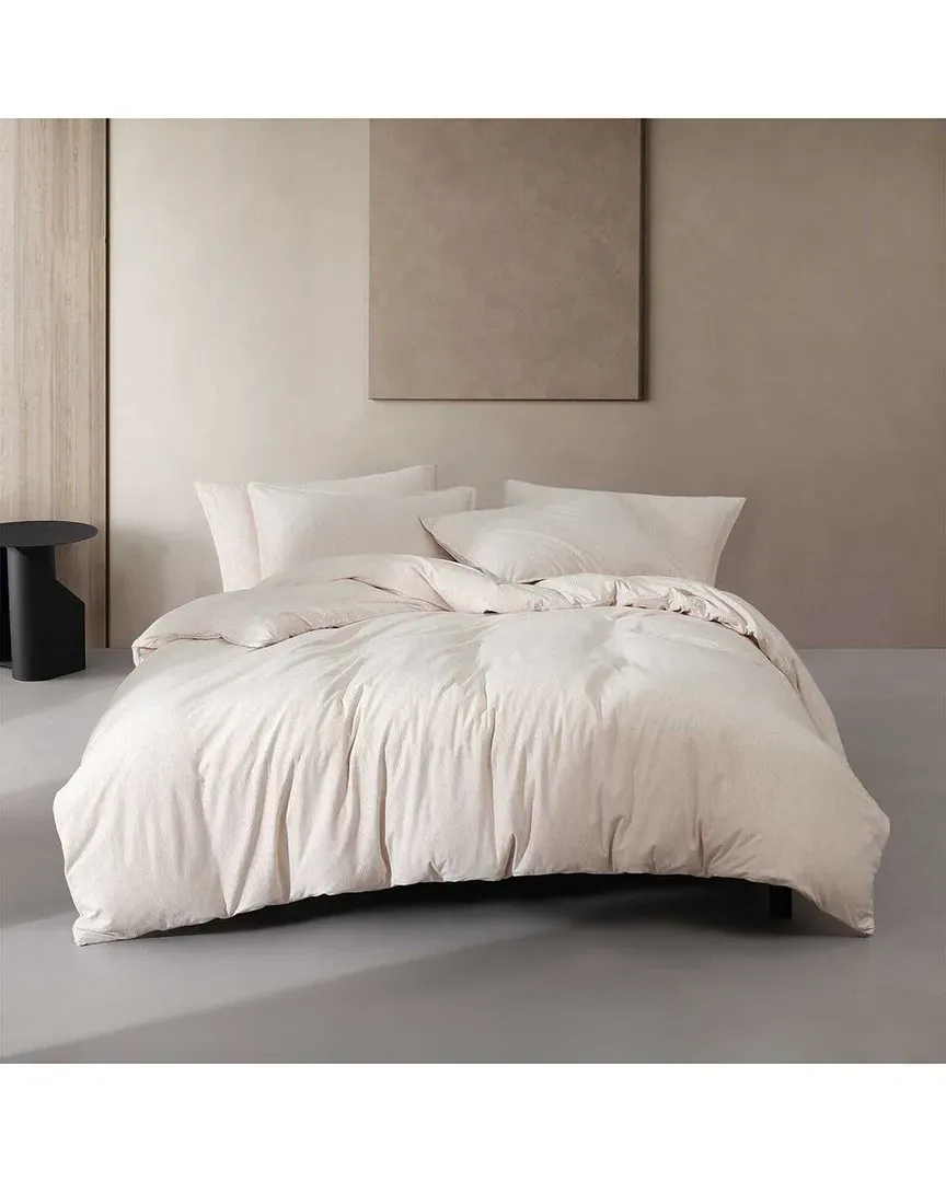 Cotton Mélange Jersey Duvet Set - Pale Pink image