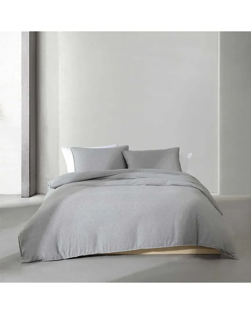 Melange Flannel Cotton Duvet Cover Set - Silver Grey image