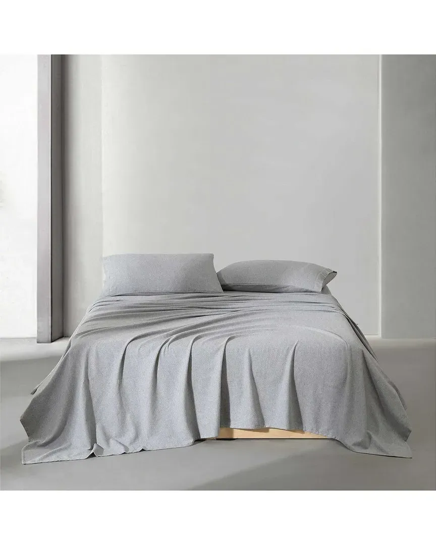 Melange Flannel Cotton Sheet Set - Silver Grey