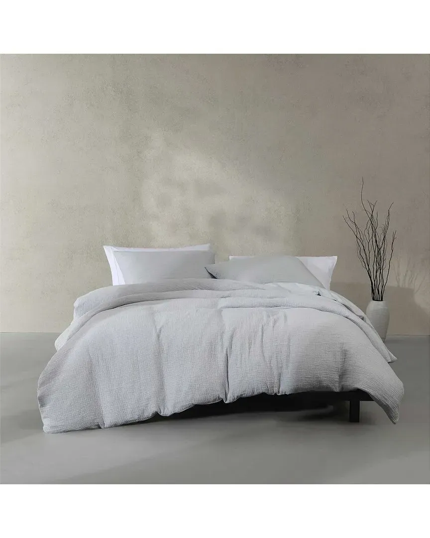 Washed Texture Duvet Cover Set - Blue, Cotton