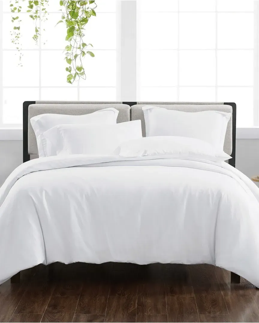 3-Piece Duvet Cover Set - White, Polyester