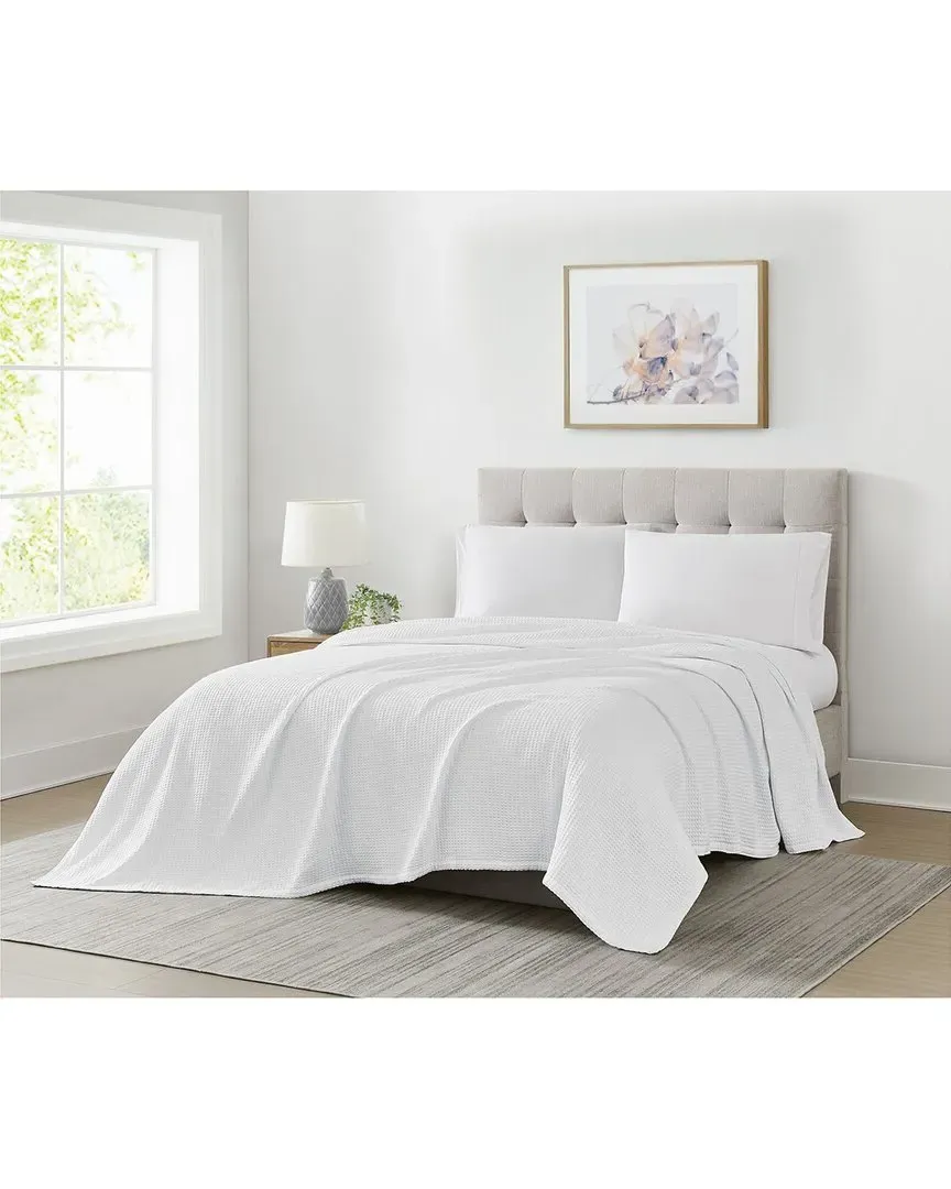 Heritage Cotton Waffle Blanket - White image