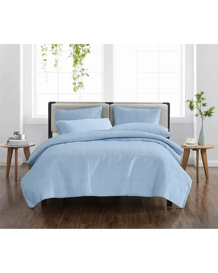 Heritage Quilt Set - Blue, Microfiber