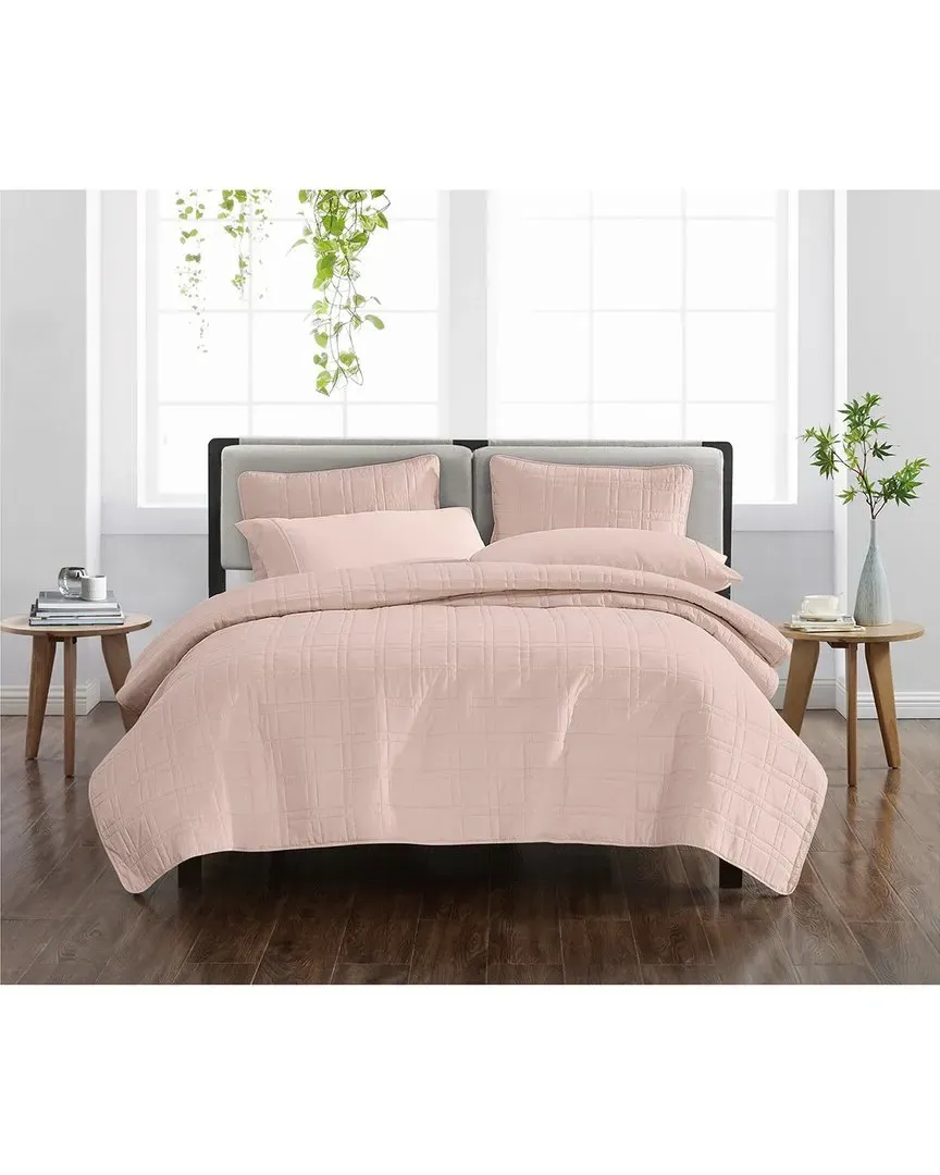 Heritage Quilt Set - Peach, Microfiber