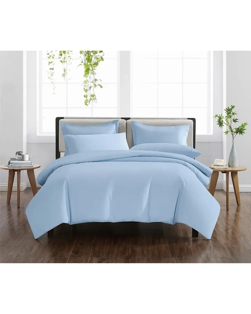 Solid Duvet Cover Set - Blue, Microfiber Polyester