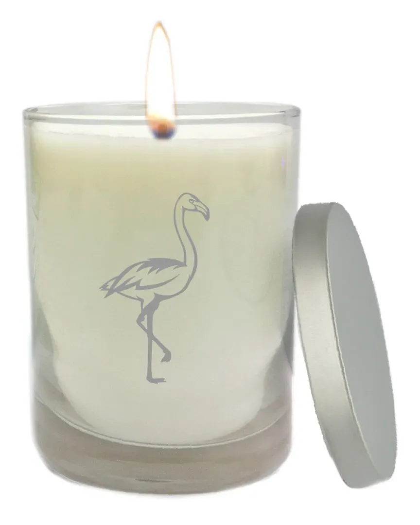 Flamingo Just Flame Unscented Hand Poured Candle - Clear