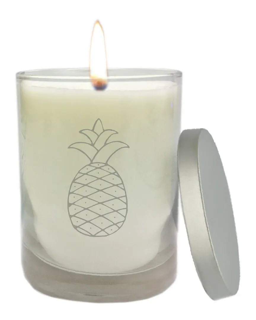 Personalized Just Flame Unscented Hand Poured Candle - Clear image