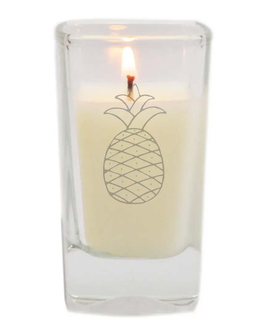Pineapple Glass Votive Candle Unscented - Clear image