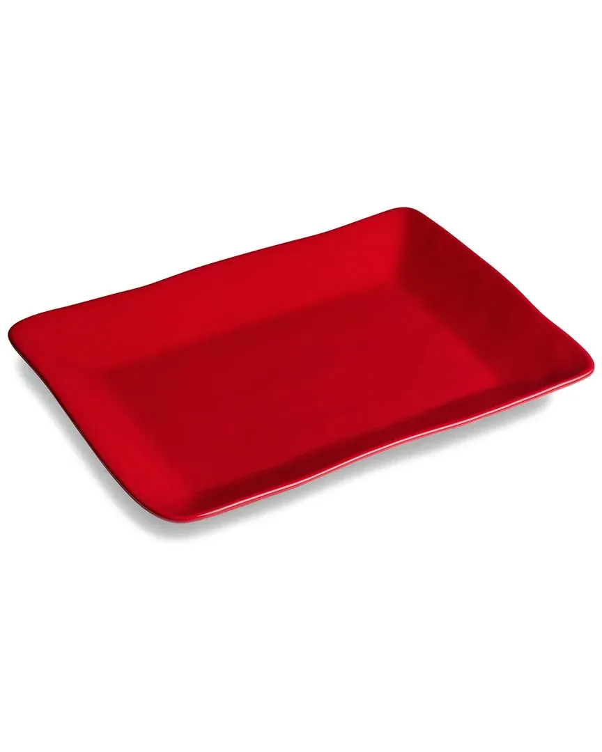 Berry Red Christmas Rectangular Platter - Red, Stoneware image