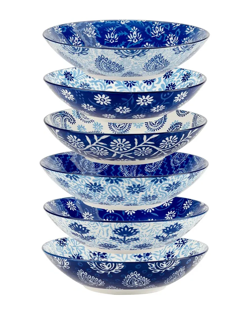 Carnival Set of 6 Soup Bowls - Multicolor, Porcelain image