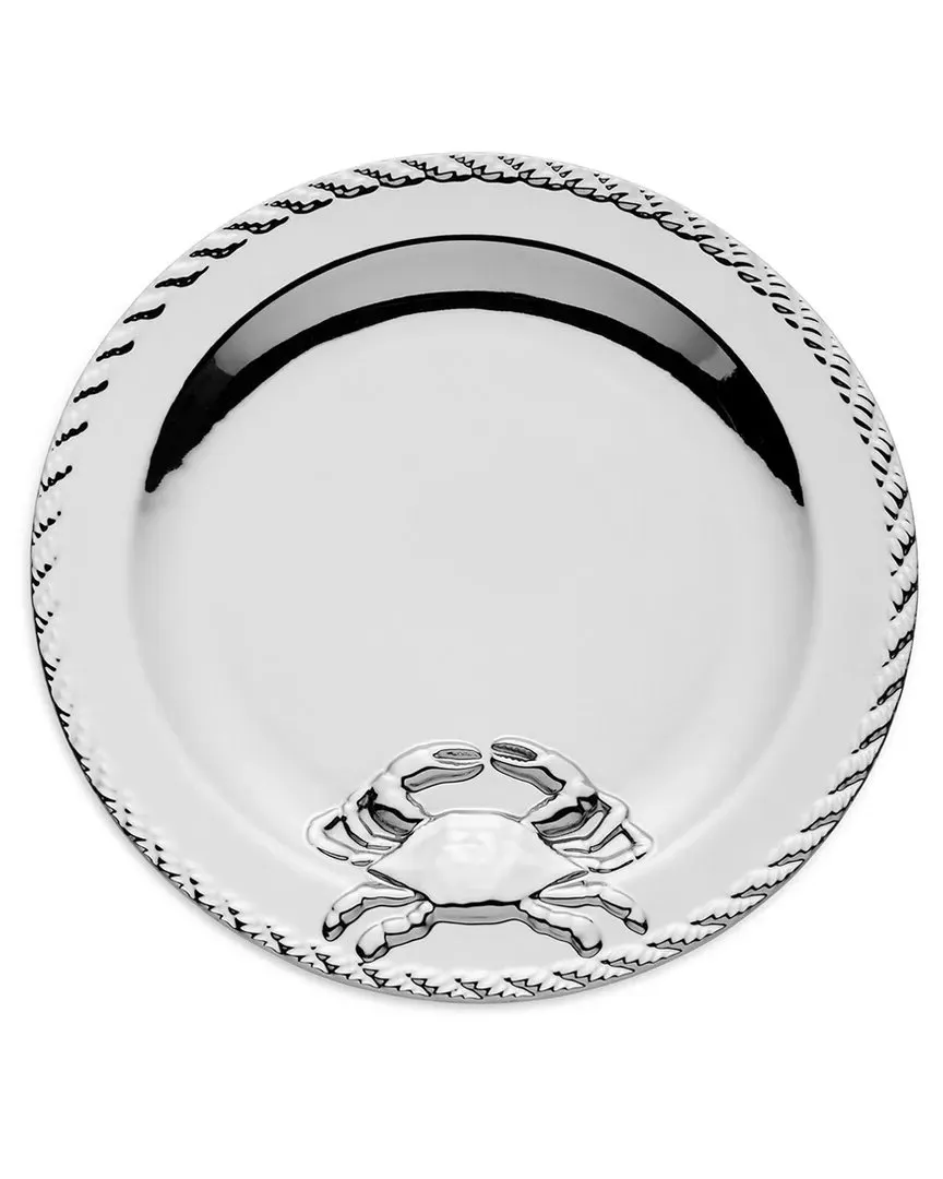 Certified International Round Platter with Crab Motif - Silver image