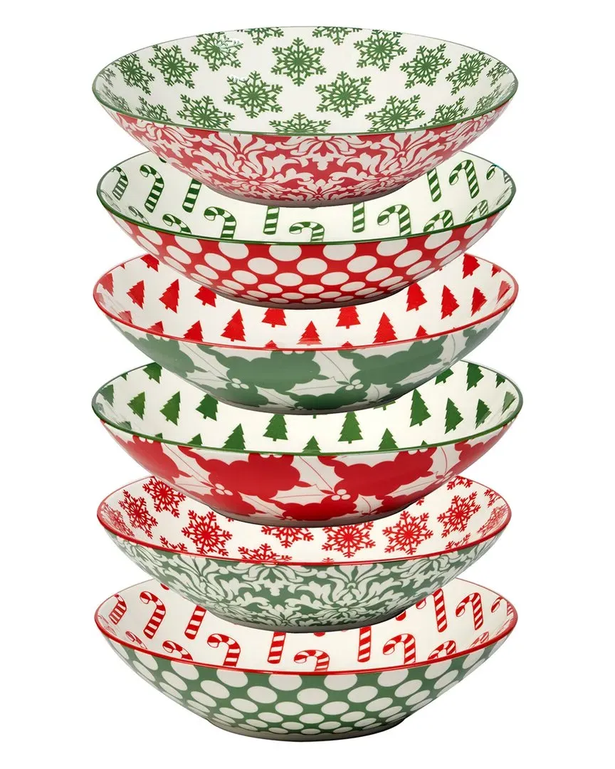 Certified International Winter Medley Soup Bowls Set of 6 image