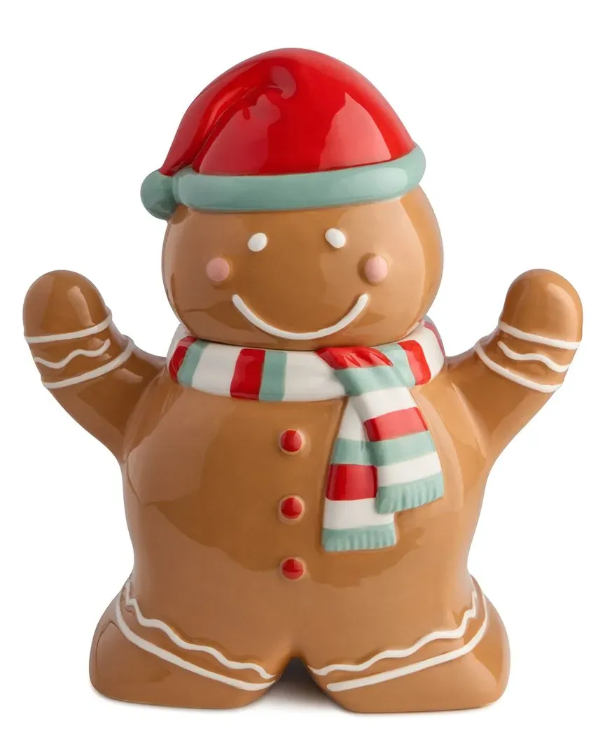 Christmas Whimsy Gingerbread 3D Cookie Jar - Multicolor, Ceramic