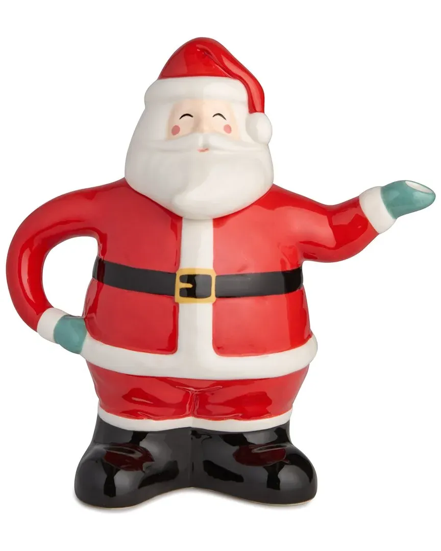 Christmas Whimsy Santa 3D Teapot - Multicolor, Ceramic