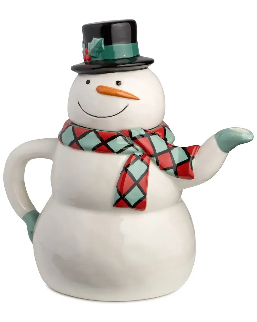 Christmas Whimsy Snowman 3D Teapot - Multicolor, Ceramic