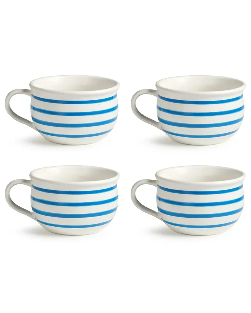 Dockside Jumbo Chowder Bowl Set of 4 - Blue, Stoneware image