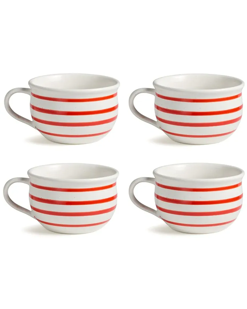 Dockside Jumbo Chowder Bowl Set of 4 - Red, Stoneware