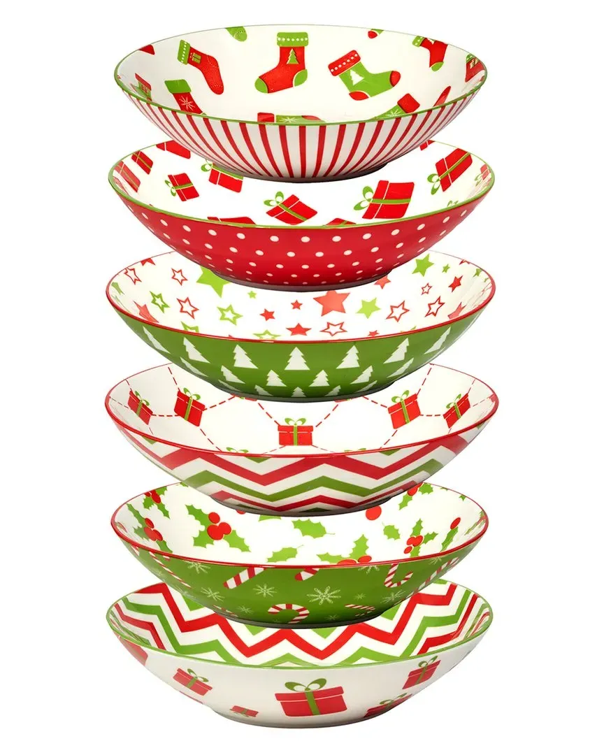 Holiday Fun Soup Bowls Set of 6 - Porcelain image