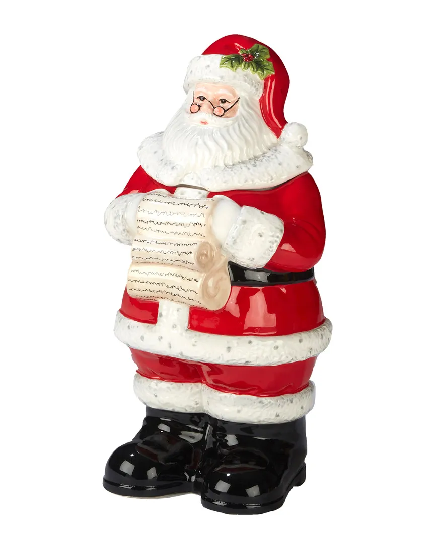 Holiday Wishes 3-D Santa Cookie Jar - Earthenware image