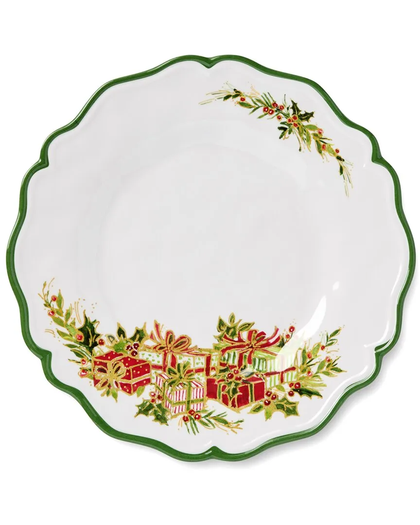 Holly Tree Set of 4 Melamine Salad Plates - Multicolor image