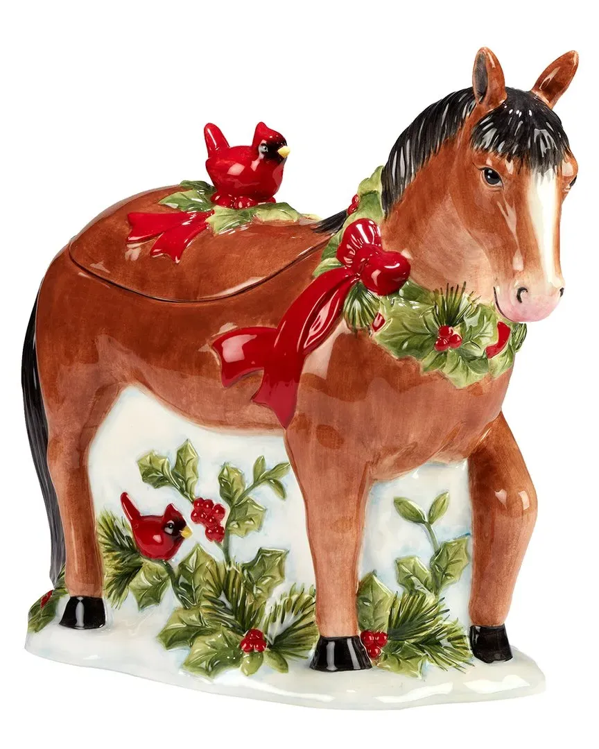 Homestead Christmas 3D Cookie Jar - Brown, Earthenware image