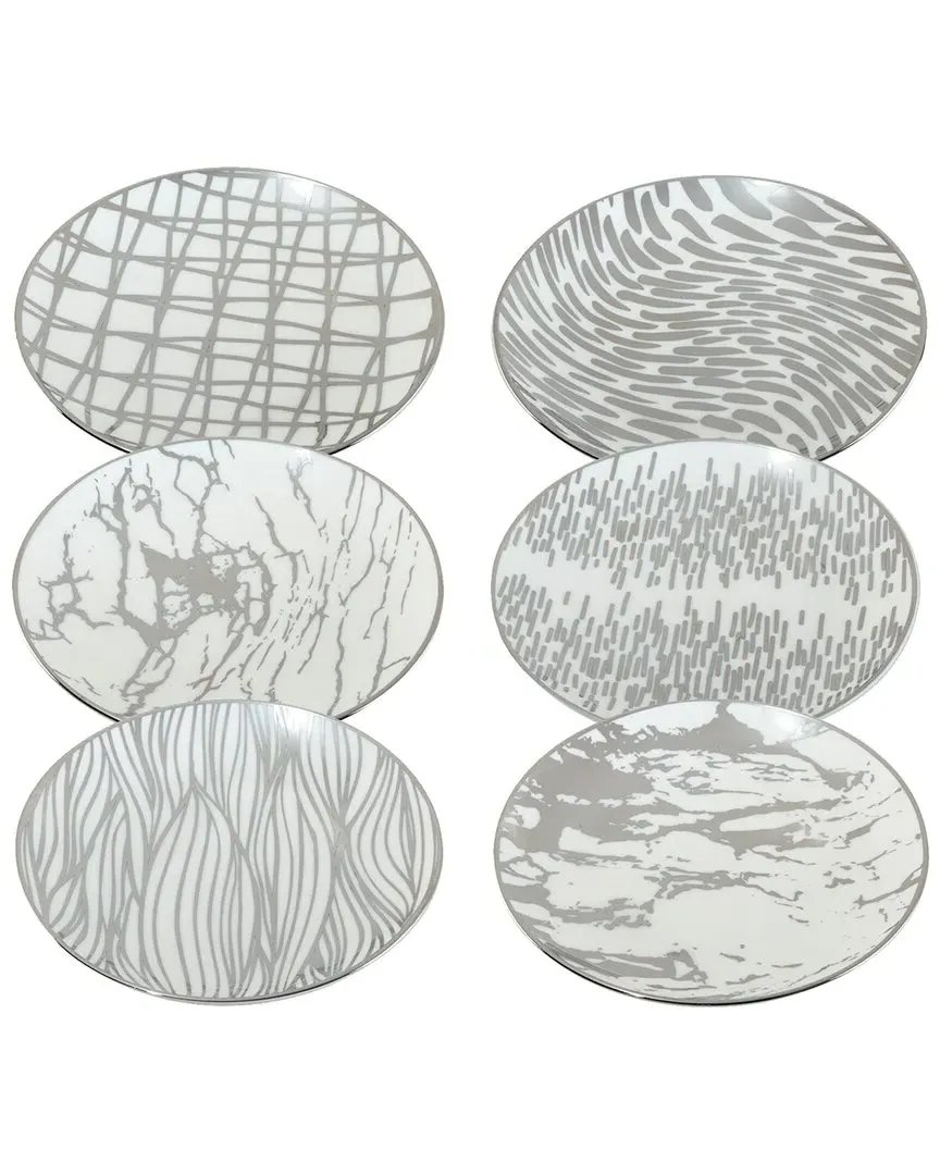Matrix Silver Plated Canape Plates Set of 6 - Silver image